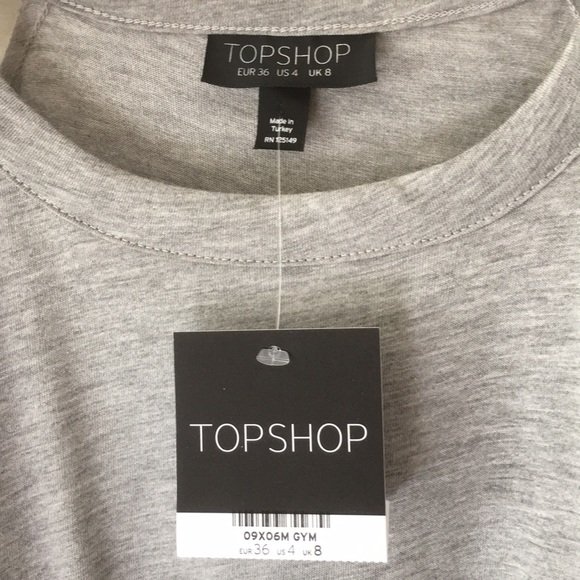 TOP SHOP Grey off shoulder Tee - Picture 3 of 3